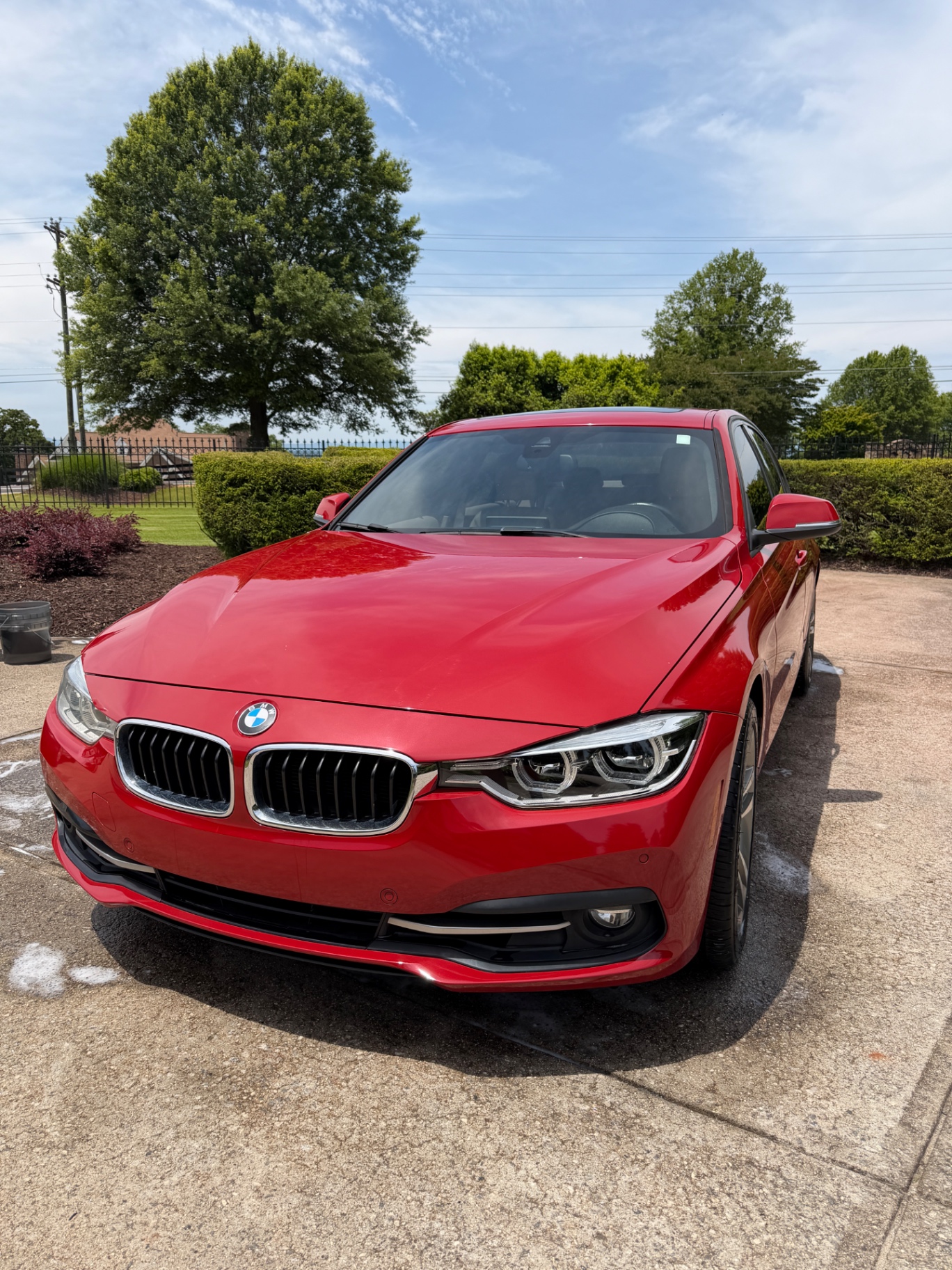 Red BMW 3-series freshly detailed